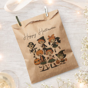 Vintage Halloween Children Costumes Favour Bags