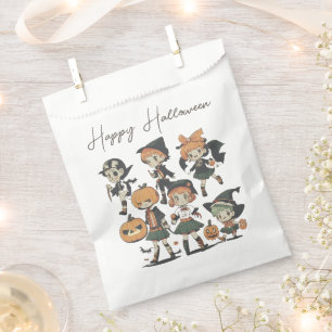 Vintage Halloween Children Costumes Favour Bags
