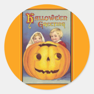 Vintage Halloween Classic Round Sticker