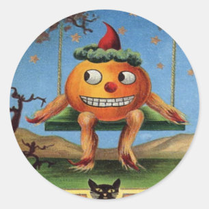 Vintage Halloween Classic Round Sticker