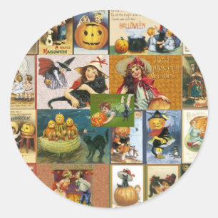 Vintage Halloween Classic Round Sticker