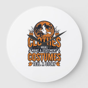Vintage Halloween Clothes Costume Statement Shirt_ Large Clock