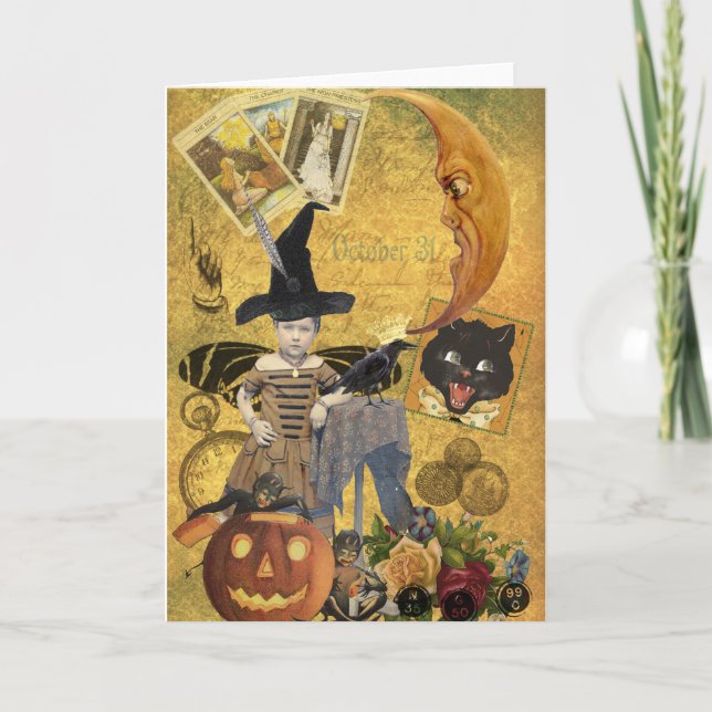 Vintage Halloween Collage Card (Front)