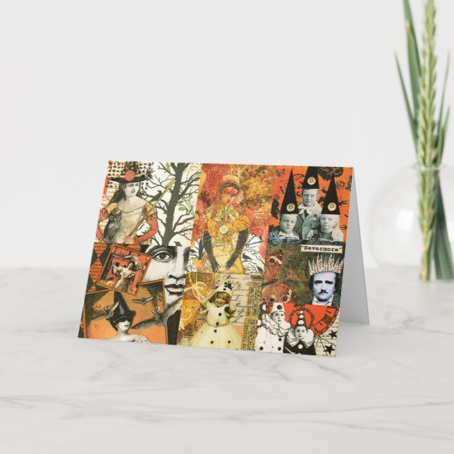 Vintage Halloween Collage Card (Front)