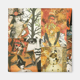 Vintage Halloween Collage Magnet