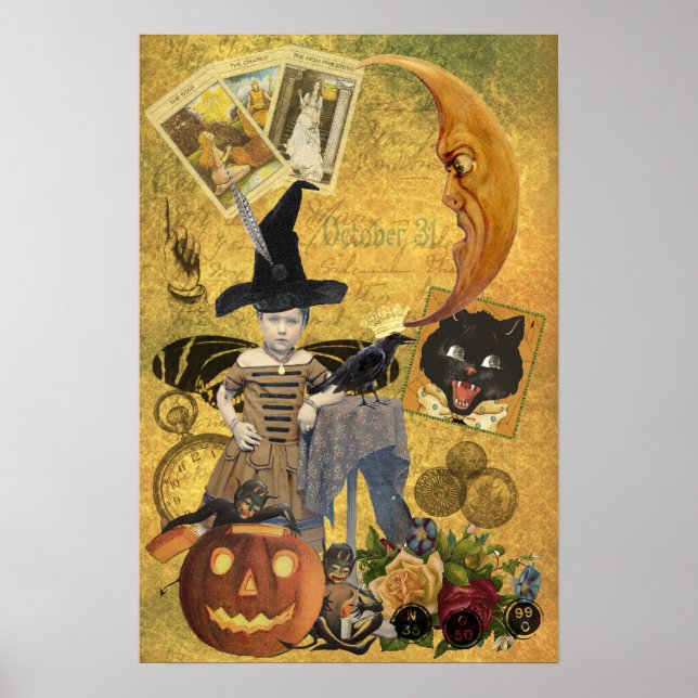 Vintage Halloween Collage Poster (Front)