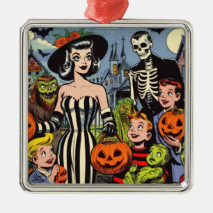 Vintage Halloween Comics Metal Tree Decoration