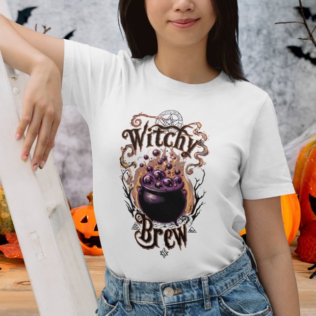 Vintage Halloween Costume Cauldron Witches Brew T-Shirt (Creator Uploaded)