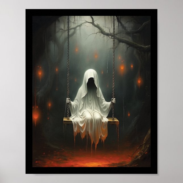 Vintage Halloween Costume Ghost Swing  Poster (Front)