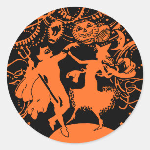 Vintage Halloween Costume Party Classic Round Sticker