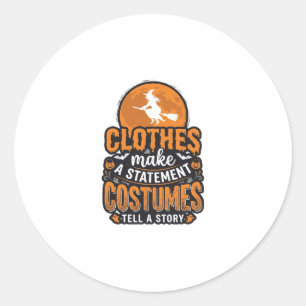 Vintage Halloween Costume Statement Shirt Design_1 Classic Round Sticker