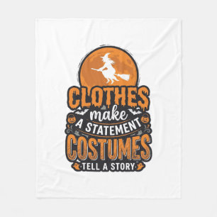 Vintage Halloween Costume Statement Shirt Design_1 Fleece Blanket
