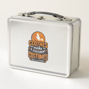 Vintage Halloween Costume Statement Shirt Design_1 Metal Lunch Box