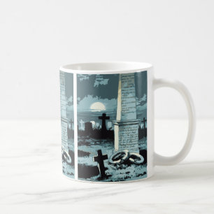Vintage Halloween, Creepy Cemetery with Graves Coffee Mug