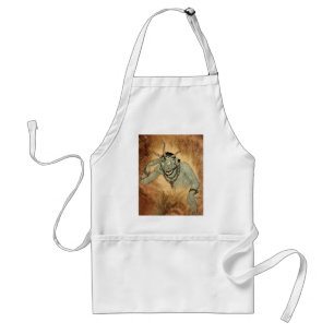 Vintage Halloween, Creepy Demon Monster with Horns Standard Apron
