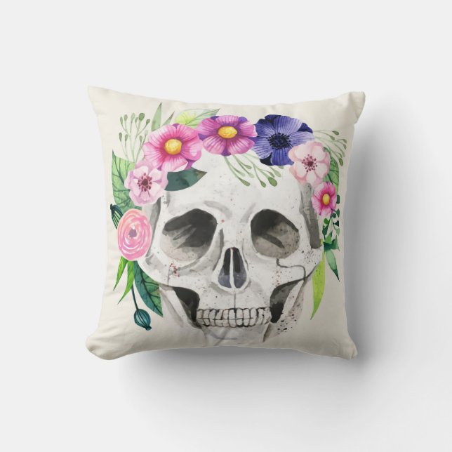 Vintage Halloween Cross Skull pillow (Front)