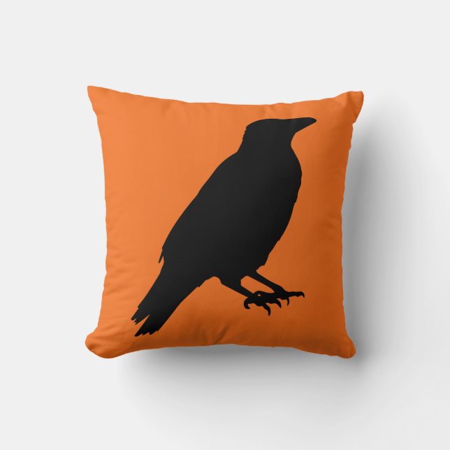 Vintage Halloween crow Cushion (Front)