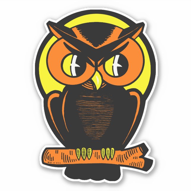 Vintage Halloween Decoration Spooky Owl (Front)