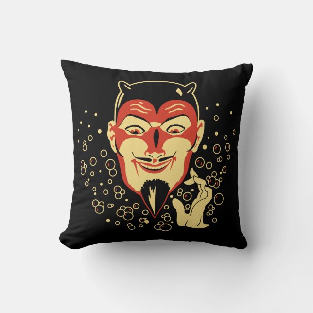 Vintage Halloween Devil Cushion (Front)