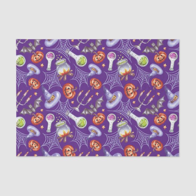 Vintage Halloween Elements Pattern Tissue Paper (Front)