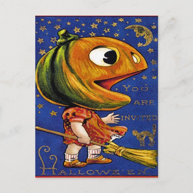 Vintage Halloween Ephemera Postcard (Front)
