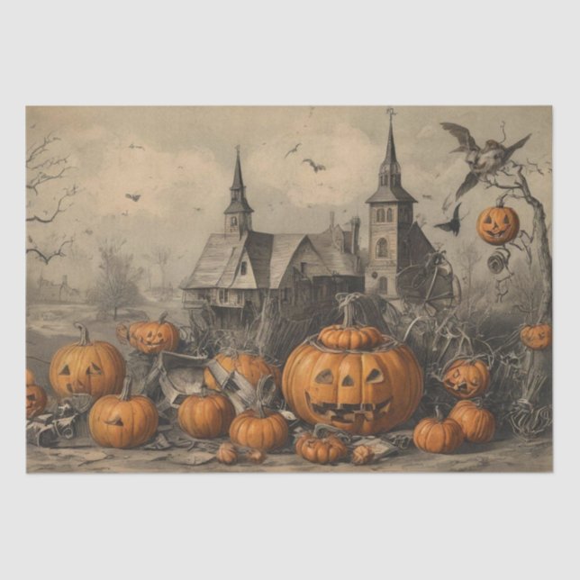 Vintage Halloween Ephemera Tissue Paper (Front)