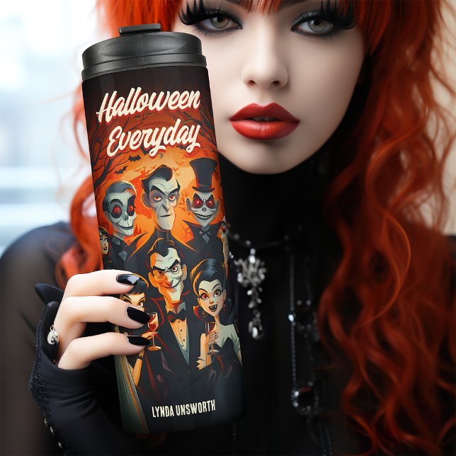 Vintage Halloween Everyday 50s Costumes Thermal Tumbler (Creator Uploaded)