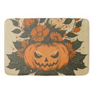 Vintage/Halloween/Fall/pumpkin Bath Mat