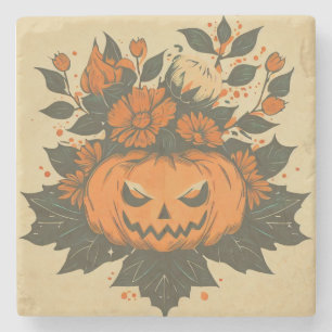 Vintage/Halloween/Fall/pumpkin Stone Coaster
