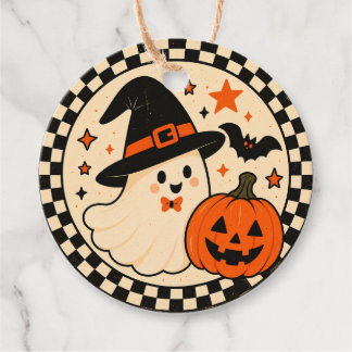 Vintage Halloween Favour Tags | Cute Black Cat & P