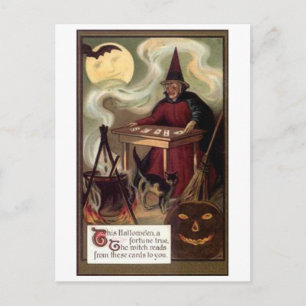 Vintage Halloween Fortune Teller Postcard