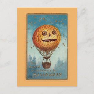 Vintage Halloween Funny illustration Postcard
