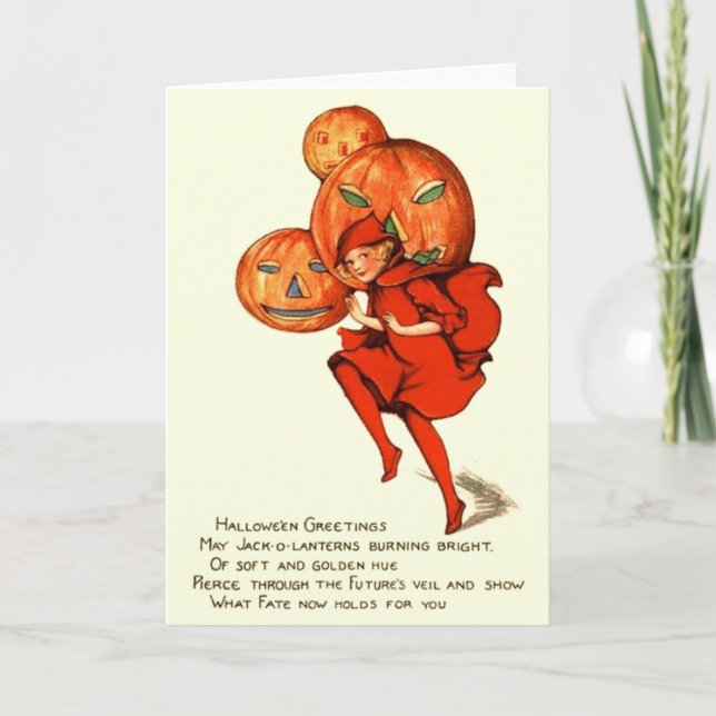 Vintage Halloween Future Fate Greeting Card (Front)