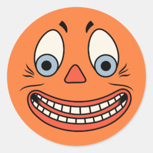 Vintage Halloween German Jack O'Lantern Face Classic Round Sticker