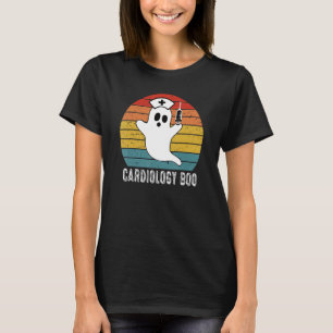 Vintage Halloween Ghost Cardiology Boo Nurse Nursi T-Shirt
