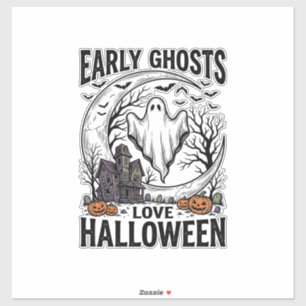 Vintage Halloween Ghost Haunted Moon Engraving Art