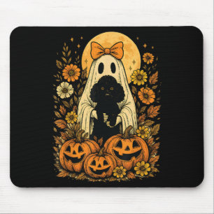 Vintage Halloween Ghost Holding Odle Dog  Mouse Pad