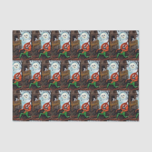 Vintage Halloween ghost pimpkin party tissue Paper (Front)