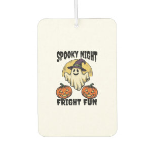 Vintage Halloween Ghost Scary Pumpkin Shirt_1 Car Air Freshener