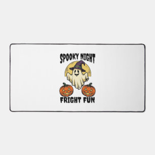 Vintage Halloween Ghost Scary Pumpkin Shirt_1 Desk Mat