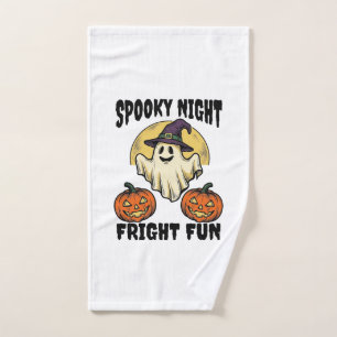 Vintage Halloween Ghost Scary Pumpkin Shirt_1 Hand Towel