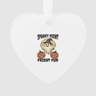 Vintage Halloween Ghost Scary Pumpkin Shirt_1 Ornament