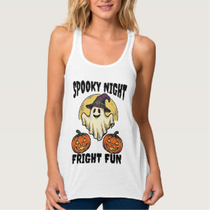 Vintage Halloween Ghost Scary Pumpkin Shirt_1 Singlet
