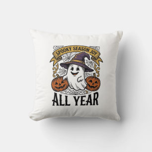 Vintage Halloween Ghost Spooky Season Joy Shirt_1 Cushion