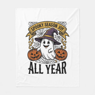 Vintage Halloween Ghost Spooky Season Joy Shirt_1 Fleece Blanket