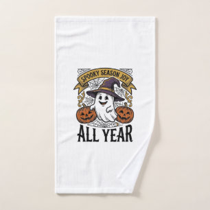 Vintage Halloween Ghost Spooky Season Joy Shirt_1 Hand Towel