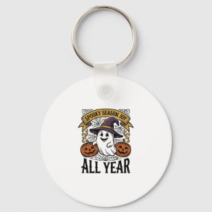 Vintage Halloween Ghost Spooky Season Joy Shirt_1 Key Ring