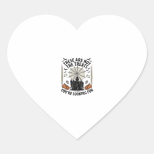 Vintage Halloween Ghost Treats Shirt Design_1 Heart Sticker