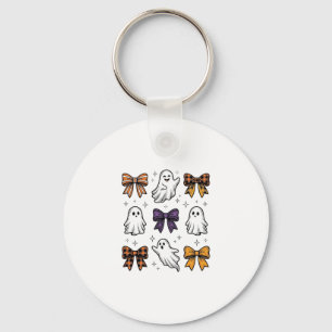 Vintage Halloween Ghosts and Bows Shirt Design_1 Key Ring