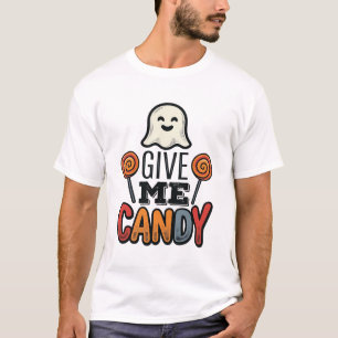Vintage Halloween Give Me Candy Ghost Shirt Design